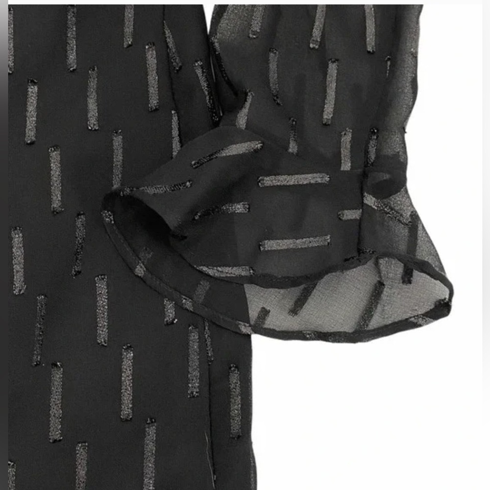 Beautiful 00Petite Banana long sleeve chiffon black dress! - Picture 6 of 6